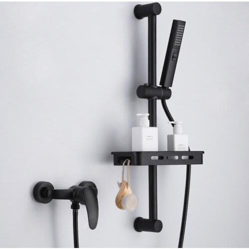 Bathroom Shower Faucet Mixer Set Brass Bathroom Bathtub Shower Faucet Bath Shower Tap Black Painted Shower Head Wall Mixer Taps