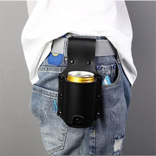 Tactical Bottle Bag Water Drinks Beer Genuine Leather Holster Hiking Military Hunting Travel Bottle Sleeve Molle Pouch Holster