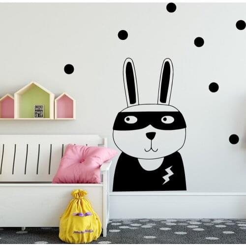 Custom Nordic Style Rabbit Vinyl Self Adhesive Wallpaper For Home Decor Waterproof Wall Art Decal