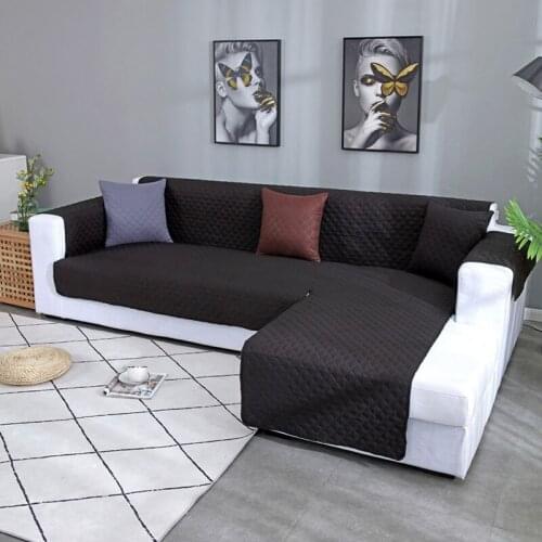Waterproof Reversible L Shape Quilted Sofa Cover Recliner Armchair Slipcover Washable Furniture Couch Protector For Pets Dogs