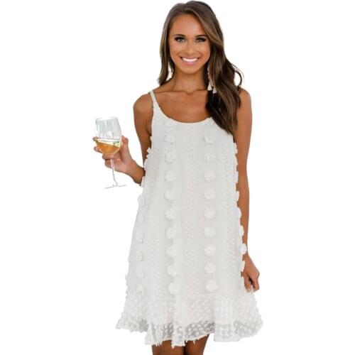 White/Light Blue Spaghetti Straps Jacquard Ruffle Mini Outfits