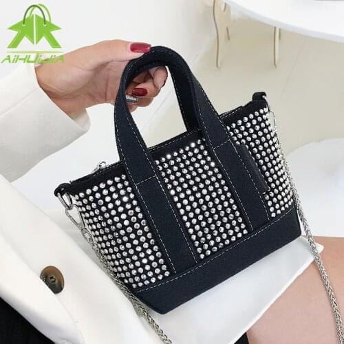 Retro Diamond-studded Woman Handbag Luxury Designer Shoulder Bag 2021 The New Fashion Chain High Capacity Female Messenger Bags