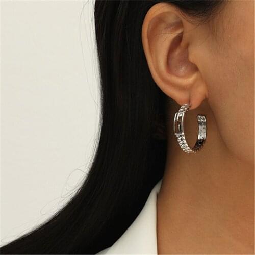 MANGOSKY New Weave Style C Hoop 925 Silver Needle Earrings For Women Gift