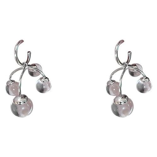 POTCET Korea 2021 Fashion Trend Womens Transparent Glass Bead Pendant Earrings Retro Minimalist Earrings 2021 Trend Jewels