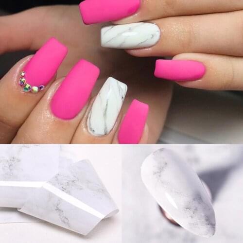 1Box Nail Foils Pink Blue Foils Bright Marble Nail Art Transfer Sticker Paper Transfer Sticker Nail Decal DIY Foil Nail Sticker