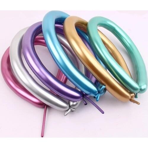 10Pcs Long New Glossy Metal Pearl Latex Balloons Thick Chrome Metallic Colors Inflatable Air Balls Globos Birthday Party Decor