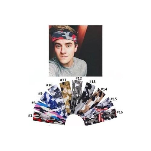 100pcs/lot DIY Multi Simple Fabrics Sports Yoga Headband Camouflage Elasticity Head Bands Hair Styling Tools Accessory HA905