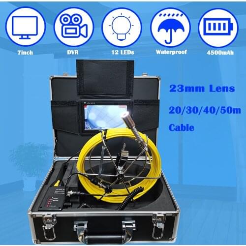 23mm Mini Endoscope 1000TVL HD Lens Pipe Inspection Drain Sewer Camera Waterproof 20m 30m 40m 50m Cable