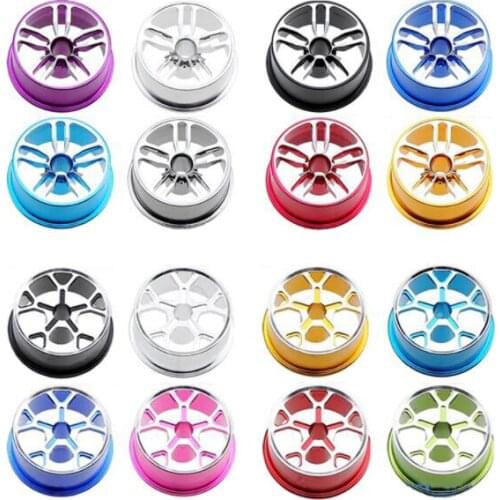 4 Pcs Aluminum Alloy Wheels Medium/Middle Diameter Metal Wheel Hubs For 1/32 Scale Mini 4WD Car Model
