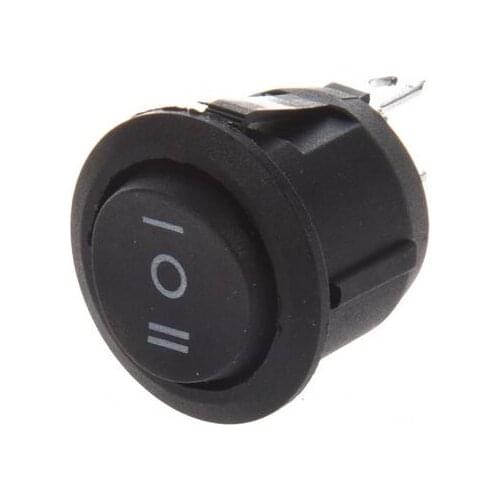 5Pcs 23mm Round Black 3 Pin 10A/125V 6A/250V AC 3 Position SPDT ON-OFF-ON Rocker Switch Snap-in