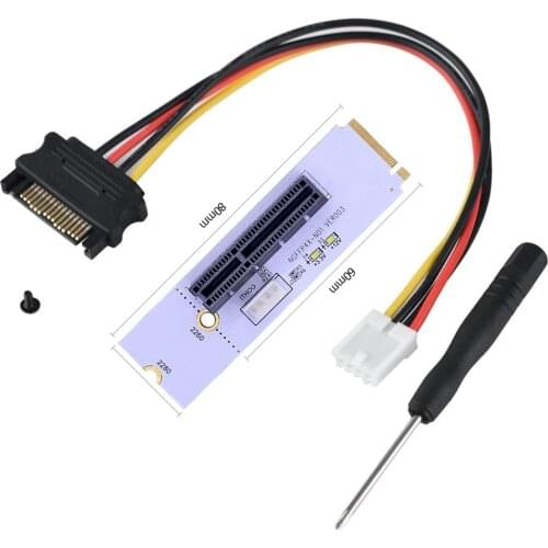 M2 to PCI-E 4X Riser Card M2 Key M to PCIe X4 Adapter with LED Voltage indicator NGFF riser for NVMe for Miner Mining