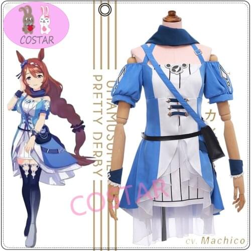 Anime! Umamusume:Pretty Derby Super Creek Battle Suit Lovely Uniform Cosplay Costume Halloween Carnival Party Outfit Women NEW
