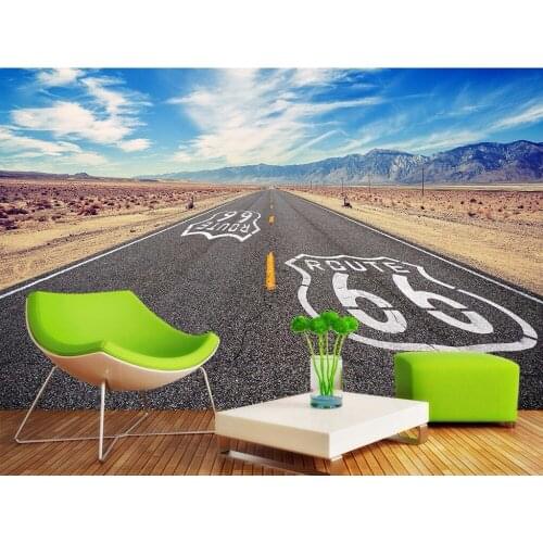 Bacal papel de parede 3D Custom wallpaper Route 66 background wall TV Bedroom background painting photo wall mural
