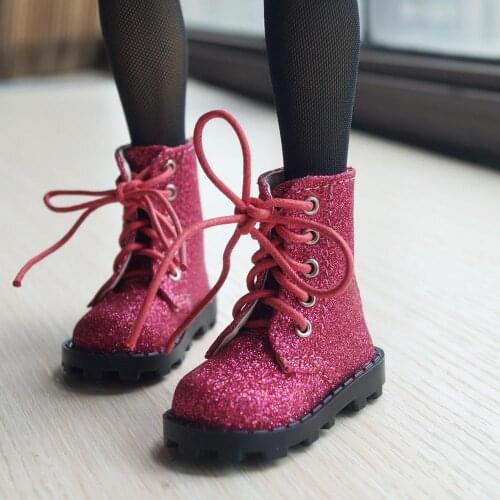 BJD SHOES Pink Synthetic Leather Short Boots For 1/3 60cm 24" Tall 1/4 1/6 MSD YOSD SD DK DZ AOD DD Doll