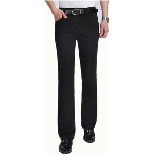 2020 Spring and Summer Mens Korean version of Denim Micro bell pants Male Slim Stretch Small flare jeans Black jeans Size 28-37