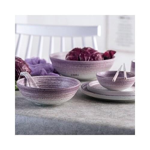 Simple Western-style Ceramic Tableware Ceramic Bowl Rice Bowl Plate Dish Small Dish Cup Household Tableware Set