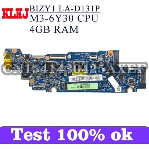 KLKJ BIZY1 LA-D131P Laptop Motherboard For Lenovo YOGA 700-11ISK Original Mainboard 4GB-RAM M3-6Y30 CPU