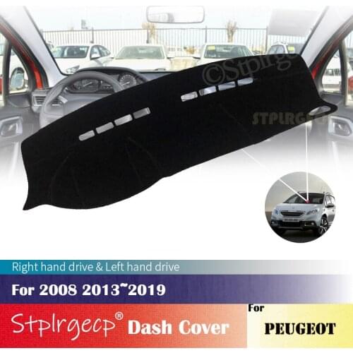 For Peugeot 2008 2013~2019 Dashboard Mat Protective Interior Photophobism Pad Shade Cushion Car Styling Auto Accessories