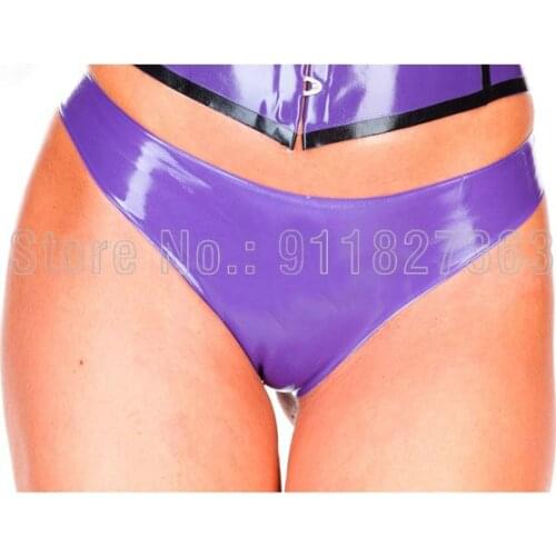 100% Handmade Latex Purple Latex Panties G String Rubber Fetish Thong Hot Sexy Panty Customized