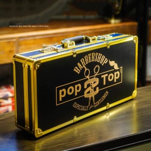 Multifunctional Hairdressing Toolbox Suitcase Barber Scissors Box Oil Tip Clipper Tool Storage Box Portable Password Case