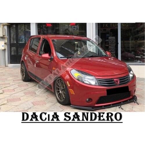 For Dacıa Sandero Front Bumper Attachment Lip 2010-2020 Piano Glossy Black Splitter Diffuser Universal Spoiler Bumper Mud Flaps