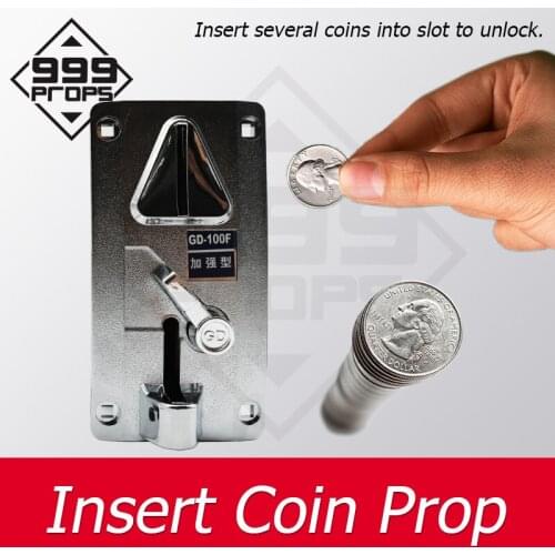 Room escape prop slot machine drop Coin Machine insert coins prop escape room props 999PROPS