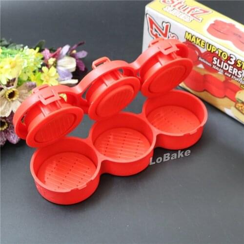 New arrivals 3-cavities small size hamburger maker Hamburg Stuffing maker Manual burger press meat for Kitchen cooking supplies