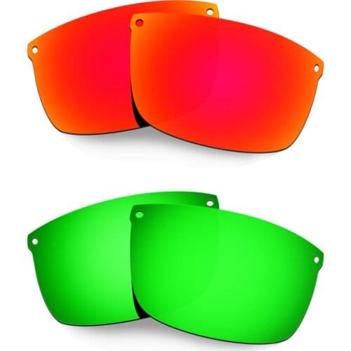 HKUCO For Carbon Blade Sunglasses Polarized Replacement Lenses 2 Pairs Red & Green