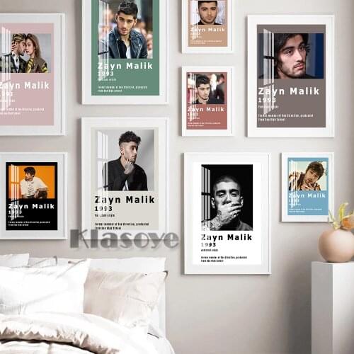 Zayn Malik Popular Music Singer Star Art Prints Poster Fashion Magazine Canvas Painting Bar Pub Club Wall Stickers Home Decor