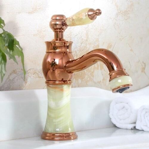 6 colors Luxury Rose gold brass bathroom sink faucet 1 handle 1 holes High-grade basin faucet mixer Hot and cold water tap