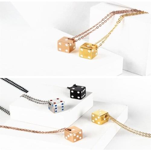 Lucky Dice Necklace The Last Jedi Han Solo Prop Gold Color Smugglers Dice/Cube Charm Star Wars Movie Car Jewelry For Toy