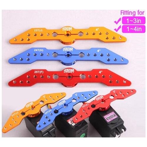 CNC Aluminum Alloy Full 25T Servo Arm/ Double Servo Arm 3inch 4inch Fitting for Futaba Servos