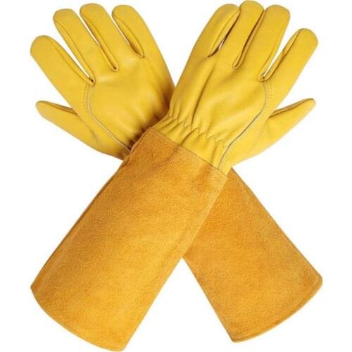 Thorn-Proof Gloves New 1 Pair Gardening Long Gloves Anti-wear Stab-resistant Welding Gloves Garden Protector For Rose Pruning