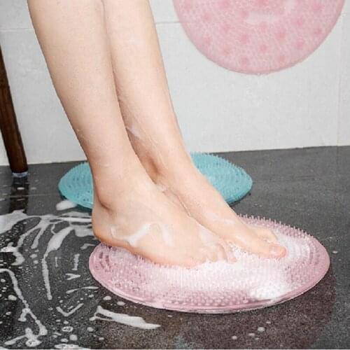 Silicone Bathroom Sucker Non-slip Mat Lazy Foot Bath Bath Artifact Rub Back Massage Pad Foot Peeling Foot Scrub Brush