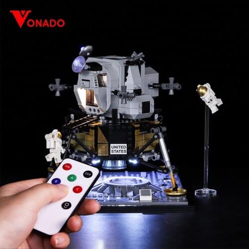 Vonado Light DIY Series Compatible for 10266 Apollo 11 Moon Landing Bin LED Lighting Set Christmas Gift Toys Kids