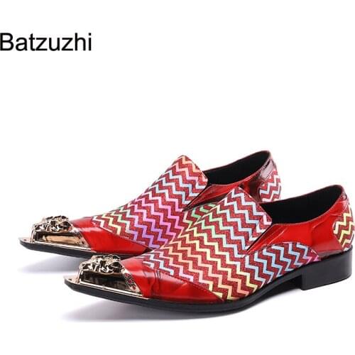 Batzuzhi Formal Business Leather Dress Shoes Men Italian Style Men Shoes Oxfords Color Party and Wedding Shoes Men, Big Size 46