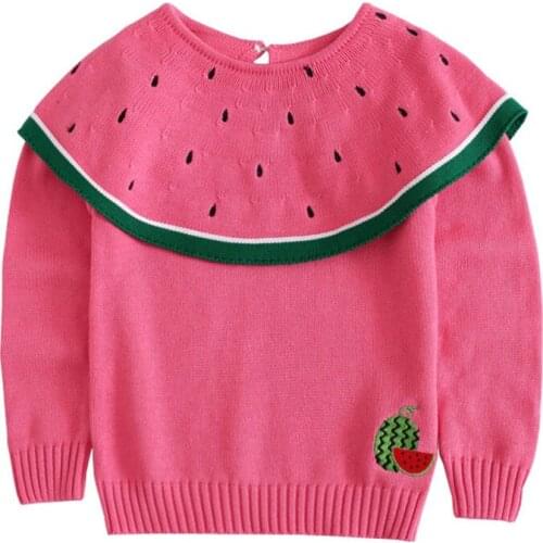 Autumn Baby Kids Girls Long Sleeve Watermelon Printing Knit Sweater Winter Baby Kids Girls Pullover Sweaters Childrens Clothes