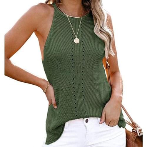 2021 New Women Striped Slim Pullover Tank Tops Ladies Knitted Vest Fashion V-Neck Sleeveless T-Shirt Summer Clothes Chic Tops