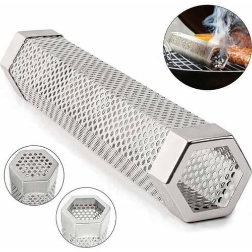 12 inch BBQ Smoker Tube Hexagonal Pipe Portable Barbecue Smoke Generator Wood Pellet Tube Smoker For Hot And Cold Smoking