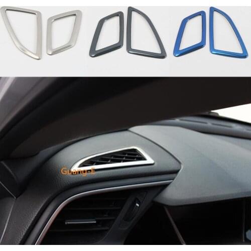 For Honda civic 10th sedan 2016 2017 2018 2019 Car Stainless Steel Cover Garnish Trim Front Air Condition Outlet Vent 2pcs
