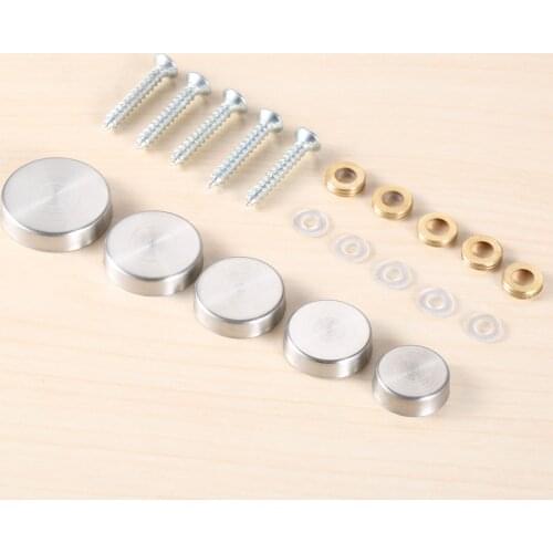 20Pcs Stainless Steel Mirror Nails Advertisement Decorative Screws Caps Fasteners for Wardrobe Glass Furniture 16/18/20/22/25mm