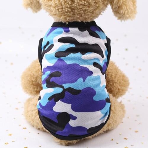 2018 Summer Camouflage Colors Dog Clothes Cotton Cute Cats Puppy Dog Vest Shirt Clothes for Teddy Poodle Small Dogs Pet Apparel