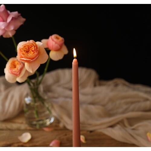 4 Pcs Girls Pink Wedding Candle Romantic Smokeless Pink Retro stick candles Art Candle For Wedding Party Home Decors