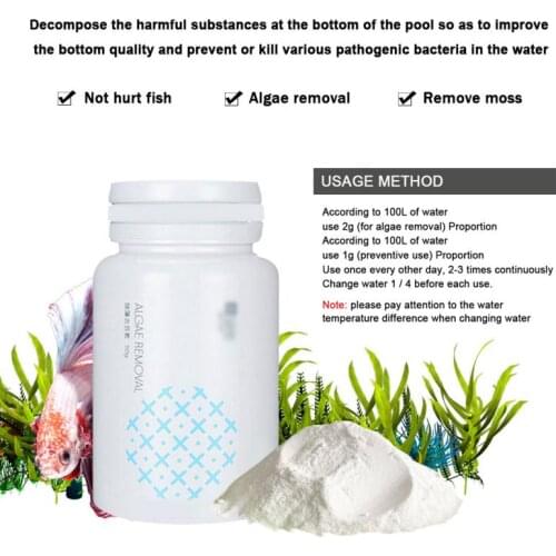Aquarium Algaecide Aquatic Algae Removal Powder Control Detergent Purification Water Cleaning With Spoon Cleaning Tools Cocina