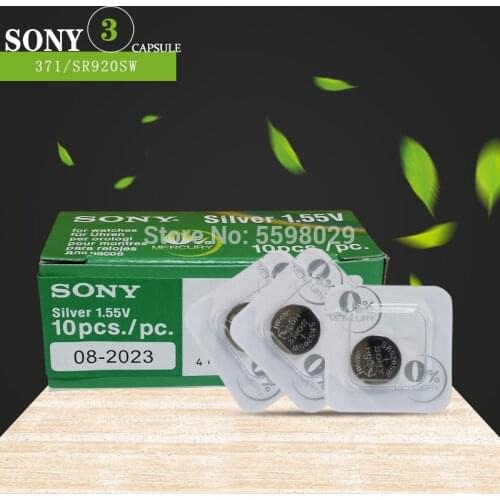 3pcs Sony 1.55V AG6 371 SR920SW LR920 SR927 171 370 L921 LR69 SR920 For Watch Button Batteries Single grain packing
