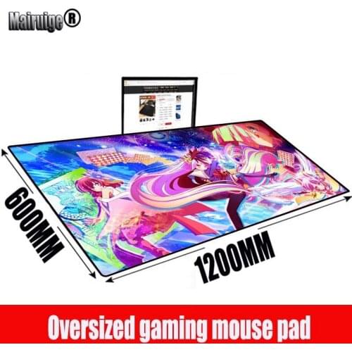 MRGBEST Game No Life Anime Gaming Large Mousepad Non-slip Rubber Locking Edge Pc Computer Office Desk Mat for Csgo