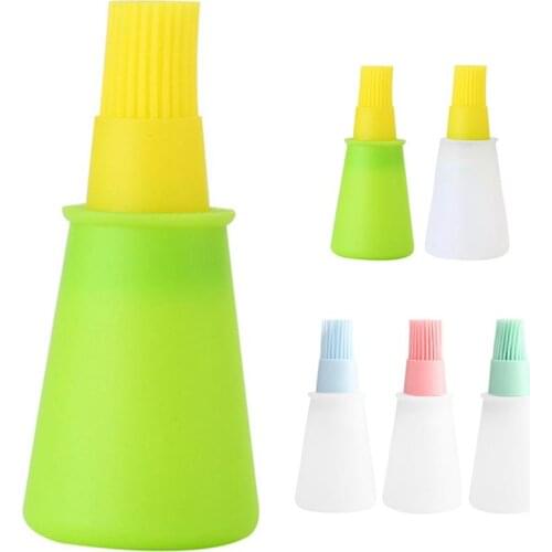 1 Piece Silicone Oil Bottle With Brush Household Barbecue Brushes Heat Resistant Grill Baking Supplies Kitchen BBQ Tools