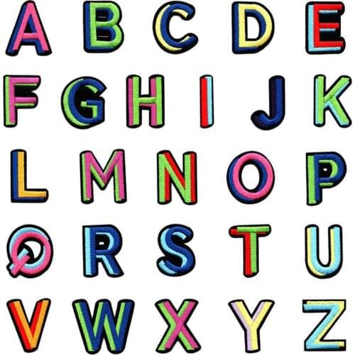 Childrens 26 English Alphabet Series Embroidery Cloth Stickers Clothing Accessories Decorative Patching