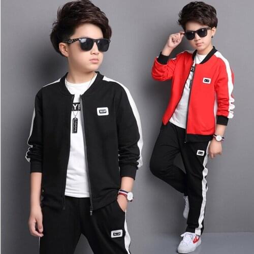 Childrens Clothes New 2018 Cotton Boy Set 2 Sets of Primary School Students 4-13 Years Old Big Boy