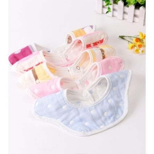 Baby Kids 360° Rotation 6 Layers Cotton Bibs Towel Feeding Lunch Bandana Apron Bibs Burp Cloths Children Baby Stuff Accessories
